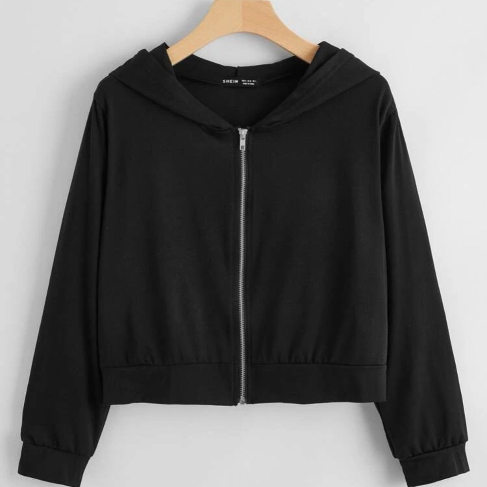 cropped zip up hoodie
